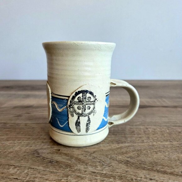 Vintage Handmade Old Sun Pottery Mug Siksika Nation Canada - Picture 1 of 8